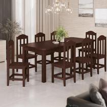 Conjunto Mesa Com 8 Cadeiras Em Madeira Maciça 200cm Castanho Safira Shop Jm