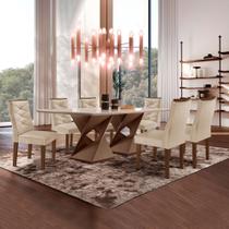 Conjunto Mesa com Vidro e 6 Cadeiras 170cmx90cm Barcelona Yescasa