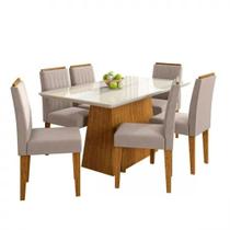 Conjunto mesa cozinha 6 cadeiras tampo vidro temperado 1,60x0,90