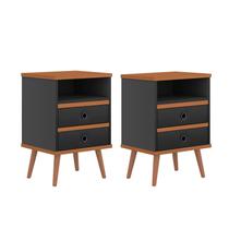 Conjunto Mesa de cabeceira 2 gavetas -Alamo- CM