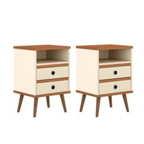 Conjunto Mesa de cabeceira 2 gavetas -Alamo- CM