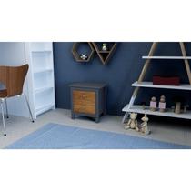 Conjunto Mesa de Cabeceira 2 Gavetas Cinza/Pinus Cera Conjunto Mesa de Cabeceira 2 Gavetas Cinza/Pinus Cera