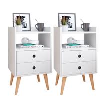 Conjunto Mesa de Cabeceira Kit Mesinha Canto Quarto Lateral Cama 2 Gavetas Organizadoras Retrô Quarto - Várias Cores - Dream RPM Conjunto Mesa de Cabeceira Kit Mesinha Canto Quarto Lateral Cama 2 Gavetas Organizadoras Retrô Quarto - Várias Cores - Dream RPM