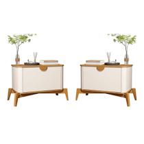 Conjunto Mesa de Cabeceira San Marino Off White Nature