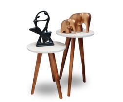 Conjunto Mesa de Canto Eiffel Off White - 2 Unidades