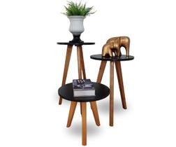 Conjunto Mesa de Canto Eiffel Preta - 3 Unidades Conjunto Mesa de Canto Eiffel Preta - 3 Unidades