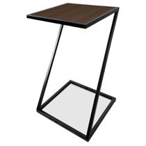 Conjunto Mesa De Canto Industrial Dupla Lateral Sieger Decoração Para Sala Preto e Villandry