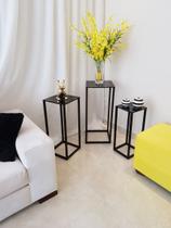 Conjunto Mesa de canto Utilar 3 peças Utilaço Preto Conjunto Mesa de canto Utilar 3 peças Utilaço Preto