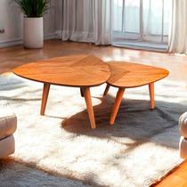 Conjunto Mesa de Centro 35x50 Cm Pé Palito Marrom Castanho Mel Conjunto Mesa de Centro 35x50 Cm Pé Palito Marrom Castanho Mel
