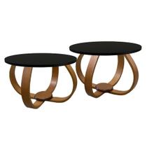 Conjunto Mesa de Centro e Lateral Pés Cebola