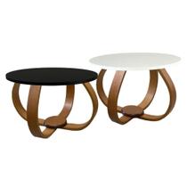 Conjunto Mesa de Centro e Lateral Pés Cebola