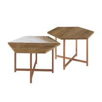 Conjunto Mesa de Centro Idea Woodmel Volakas