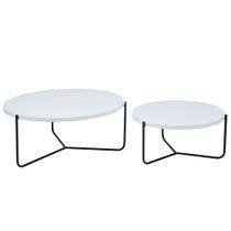 Conjunto mesa de centro Iron com ferro e Mdf