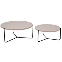 Conjunto mesa de centro Iron com ferro e Mdf