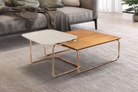 Conjunto Mesa de Centro Kairos Base Cobre LarFlex