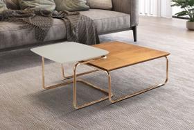 Conjunto Mesa de Centro Kairos Base Cobre LarFlex