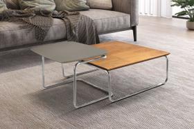 Conjunto Mesa de Centro Kairos Base Cromada LarFlex