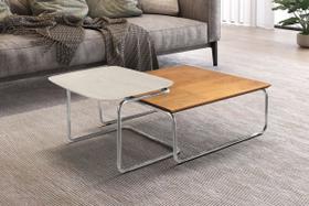 Conjunto Mesa de Centro Kairos Base Cromada LarFlex