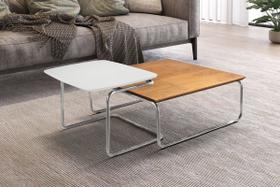 Conjunto Mesa de Centro Kairos Base Cromada LarFlex