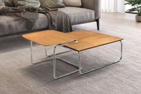 Conjunto Mesa de Centro Kairos Base Cromada LarFlex