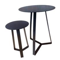 Conjunto Mesa de Centro / Mesa de Canto - Linha Industrial - Ferro Chato Maciço