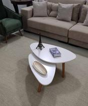 Conjunto Mesa de Centro Orgânica Paris White