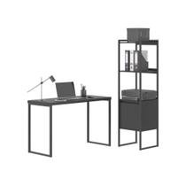 Conjunto Mesa de Computador e Armario Jessica Preto Onix