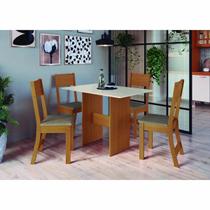 Conjunto Mesa de Jantar 108cm com 4 Cadeiras Multimóveis CR50203 Conjunto Mesa de Jantar 108cm com 4 Cadeiras Multimóveis CR50203