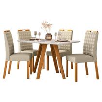 Conjunto Mesa de Jantar 1,20m Tampo em Vidro + 4 Cadeiras Conjunto Mesa de Jantar 1,20m Tampo em Vidro + 4 Cadeiras