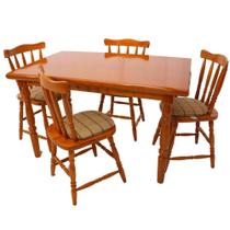 Conjunto Mesa De Jantar 125cm Com 4 Cadeiras Estofadas Multimóveis Cr50084 Mel Mel Conjunto Mesa De Jantar 125cm Com 4 Cadeiras Estofadas Multimóveis Cr50084 Mel Mel