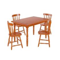 Conjunto Mesa De Jantar 125cm Com 4 Cadeiras Multimóveis Cr50083 Mel Mel