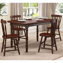 Conjunto Mesa de Jantar 125cm com 4 Cadeiras Multimóveis CR50083