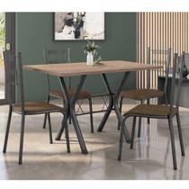 Conjunto Mesa de Jantar 136cm Miami com 4 Cadeiras Santiago