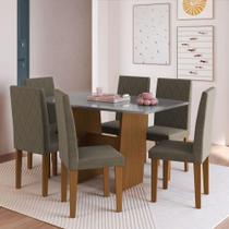 Conjunto Mesa De Jantar 137cm Com 6 Cadeiras Multimóveis CR50211 Freijó-titânio-cacau Conjunto Mesa De Jantar 137cm Com 6 Cadeiras Multimóveis CR50211 Freijó-titânio-cacau