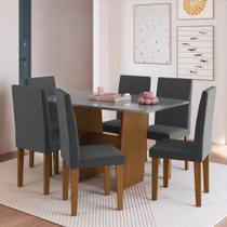 Conjunto Mesa De Jantar 137cm Com 6 Cadeiras Multimóveis CR50211 Freijó-titânio-grafite Conjunto Mesa De Jantar 137cm Com 6 Cadeiras Multimóveis CR50211 Freijó-titânio-grafite