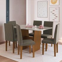 Conjunto Mesa de Jantar 137cm com 6 Cadeiras Multimóveis CR50211 Conjunto Mesa de Jantar 137cm com 6 Cadeiras Multimóveis CR50211