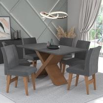 Conjunto Mesa De Jantar 160 Cm Com 6 Cadeiras Multimóveis