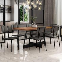 Conjunto Mesa de Jantar 160cm + 6 Cadeiras Lou Estofadas NP
