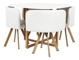 Conjunto Mesa De Jantar + 4 Cadeiras Compact Comfort - Paris - Just Home Collection