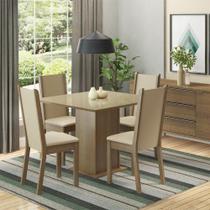 Conjunto Mesa de Jantar 4 Lugares Tampo de Vidro Moscou Plus Madesa