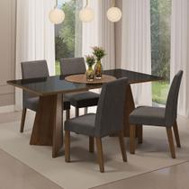 Conjunto Mesa de Jantar 4 Lugares Tampo de Vidro Taylor Madesa Conjunto Mesa de Jantar 4 Lugares Tampo de Vidro Taylor Madesa