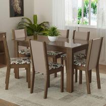 Conjunto Mesa de Jantar 6 Cadeiras Heloísa Rustic/crema