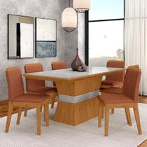 Conjunto Mesa De Jantar 6 Cadeiras Nairóbi Cinam/off Whi/terracot - Móveis Arapongas Conjunto Mesa De Jantar 6 Cadeiras Nairóbi Cinam/off Whi/terracot - Móveis Arapongas