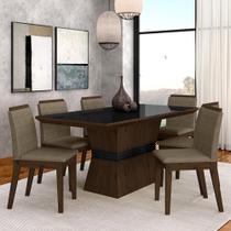Conjunto Mesa De Jantar 6 Cadeiras Nairóbi Imbuia/preto/capuccino - Móveis Arapongas