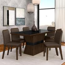 Conjunto Mesa De Jantar 6 Cadeiras Nairóbi Imbuia/preto/marrom - Móveis Arapongas