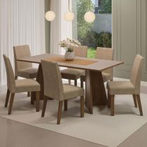 Conjunto Mesa de Jantar 6 Cadeiras Rustic-crema-imperial Conjunto Mesa de Jantar 6 Cadeiras Rustic-crema-imperial