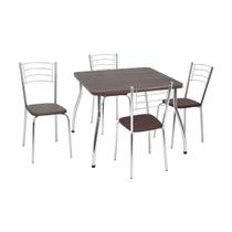 Conjunto Mesa de Jantar 90cm 4 Cadeiras Multimóveis CR50142 Conjunto Mesa de Jantar 90cm 4 Cadeiras Multimóveis CR50142