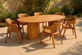 Conjunto Mesa De Jantar Aracajú Com 6 Cadeiras Jantar Verona