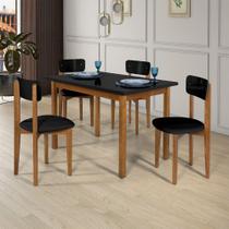 Conjunto Mesa de Jantar Base Madeira Maciça com 4 Cadeiras Elisa Ideal para Apartamenteo 1,20 X 80 P