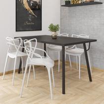 Conjunto Mesa de Jantar com 4 Cadeiras Allegra Pp Espresso Móveis